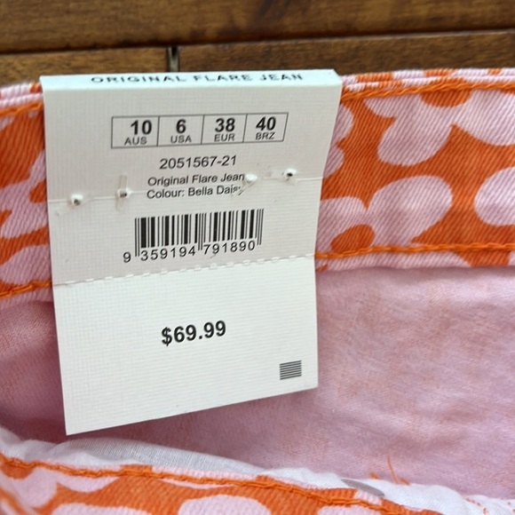 Cotton On Bella Daisy Cheer Pink Flare Jean Size 6 - Picture 14 of 15
